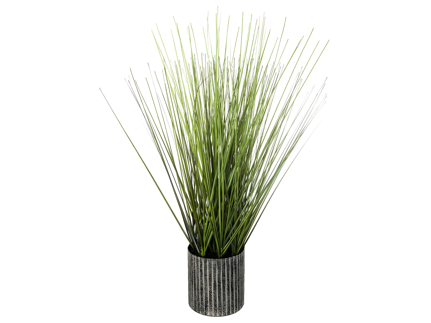 Plante artificielle Herbe dans un pot en métal vinatge H 45 cm