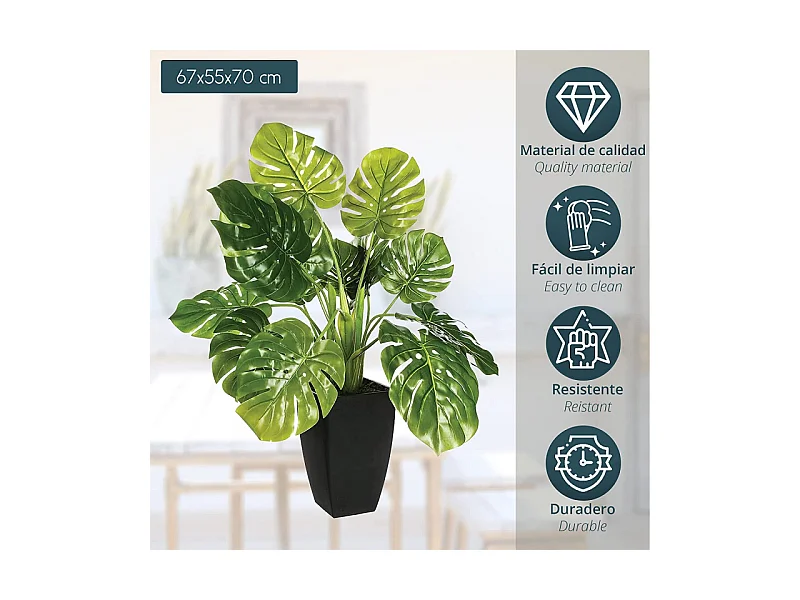 Plante artificielle Philodendron en pot H 70 cm