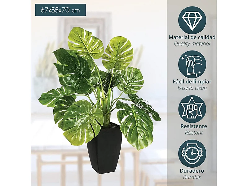 Plante artificielle Philodendron en pot H 70 cm