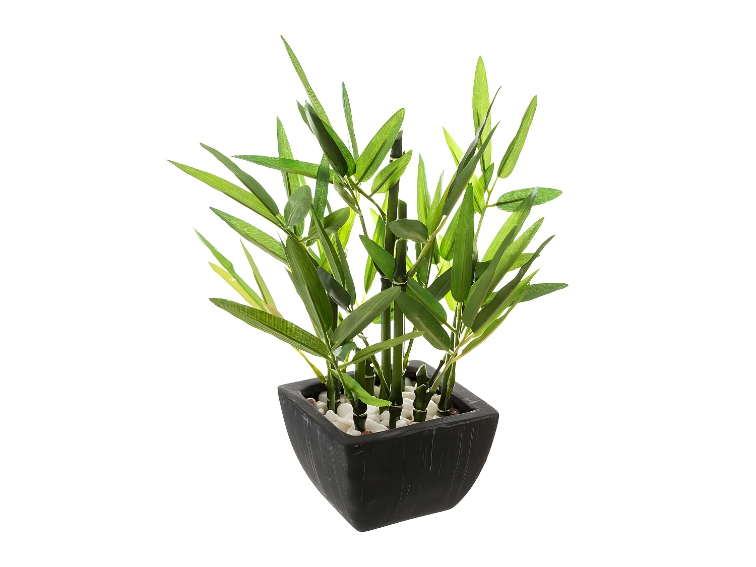 Plante artificielle Bambou dans un pot en céramique H 26 cm