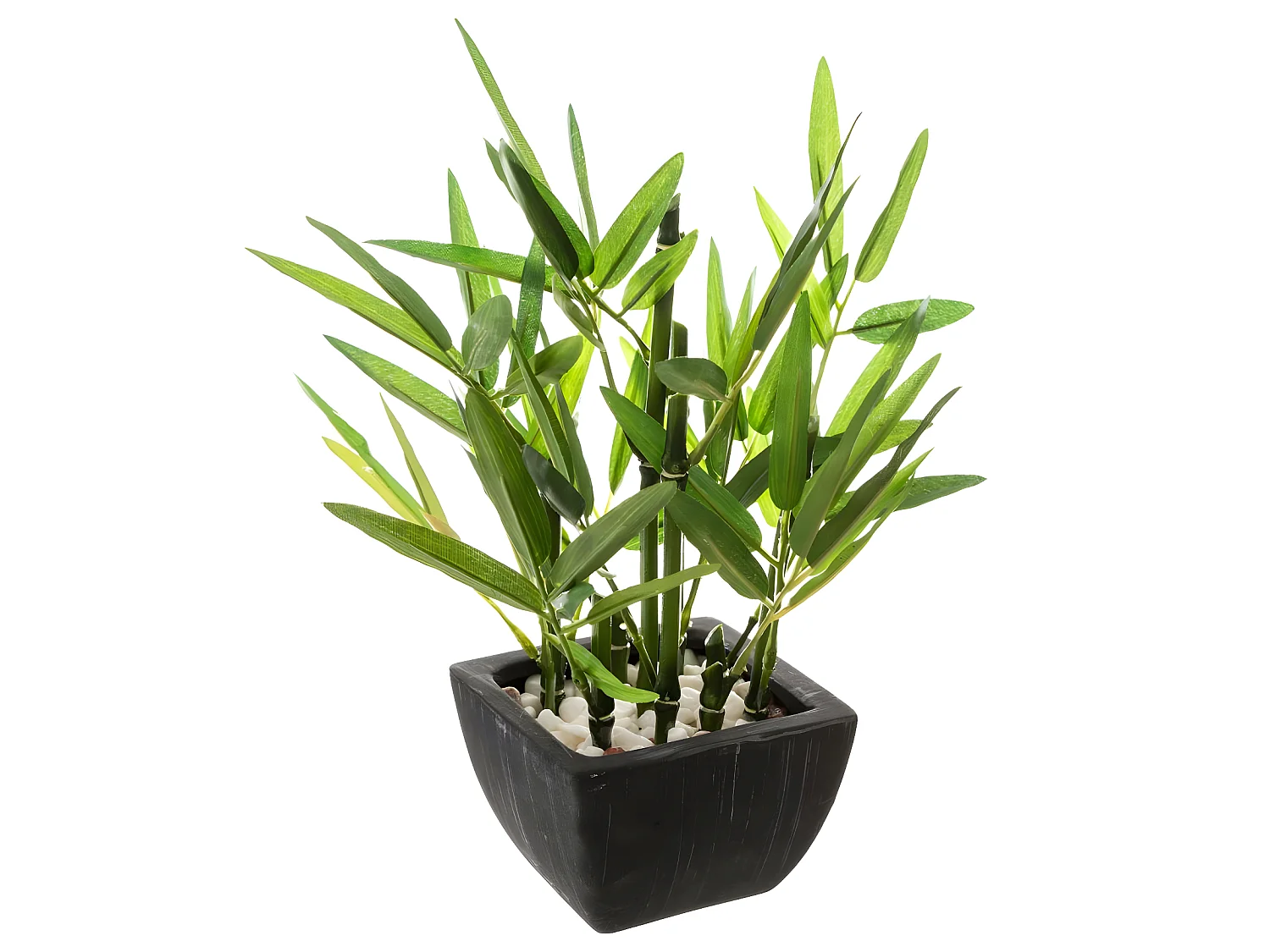 Plante artificielle Bambou dans un pot en céramique H 26 cm