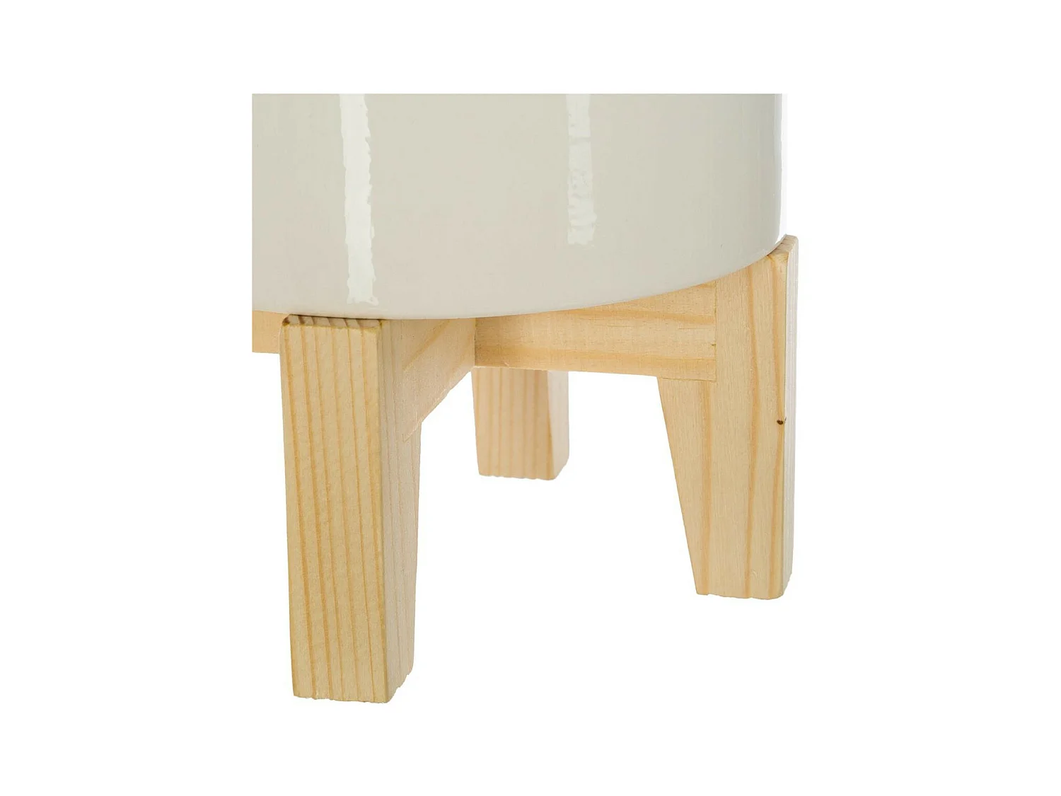 Plante artificielle Palmier dans un pot en céramique pied en bois H 72 cm