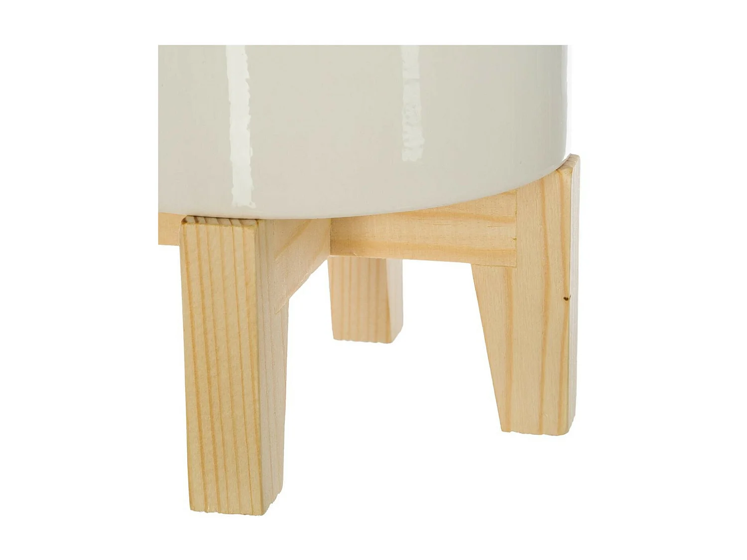 Plante artificielle Palmier dans un pot en céramique pied en bois H 72 cm