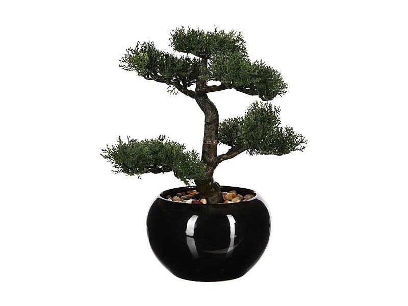 Bonsaï artificiel en pot en céramique H 34 cm