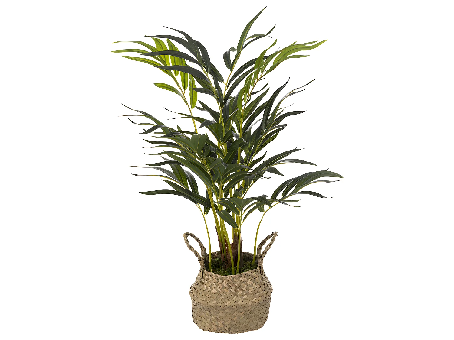 Plante artificielle Palmier dans Pot en Roseau H 80 cm