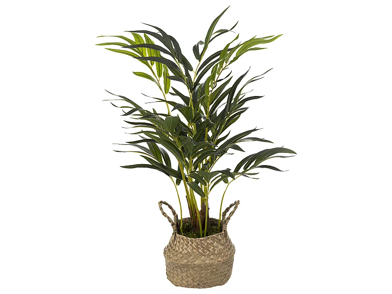 Plante artificielle Palmier dans Pot en Roseau H 80 cm