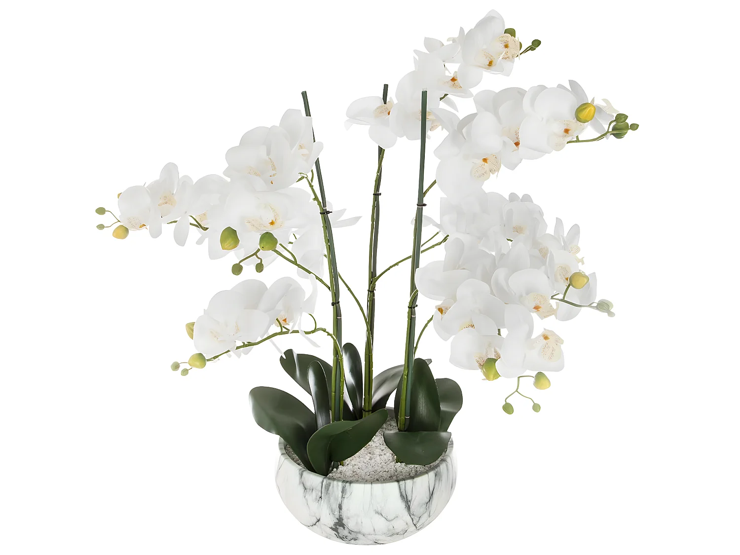 Plante artificielle Orchidée en pot marbré H 62 cm