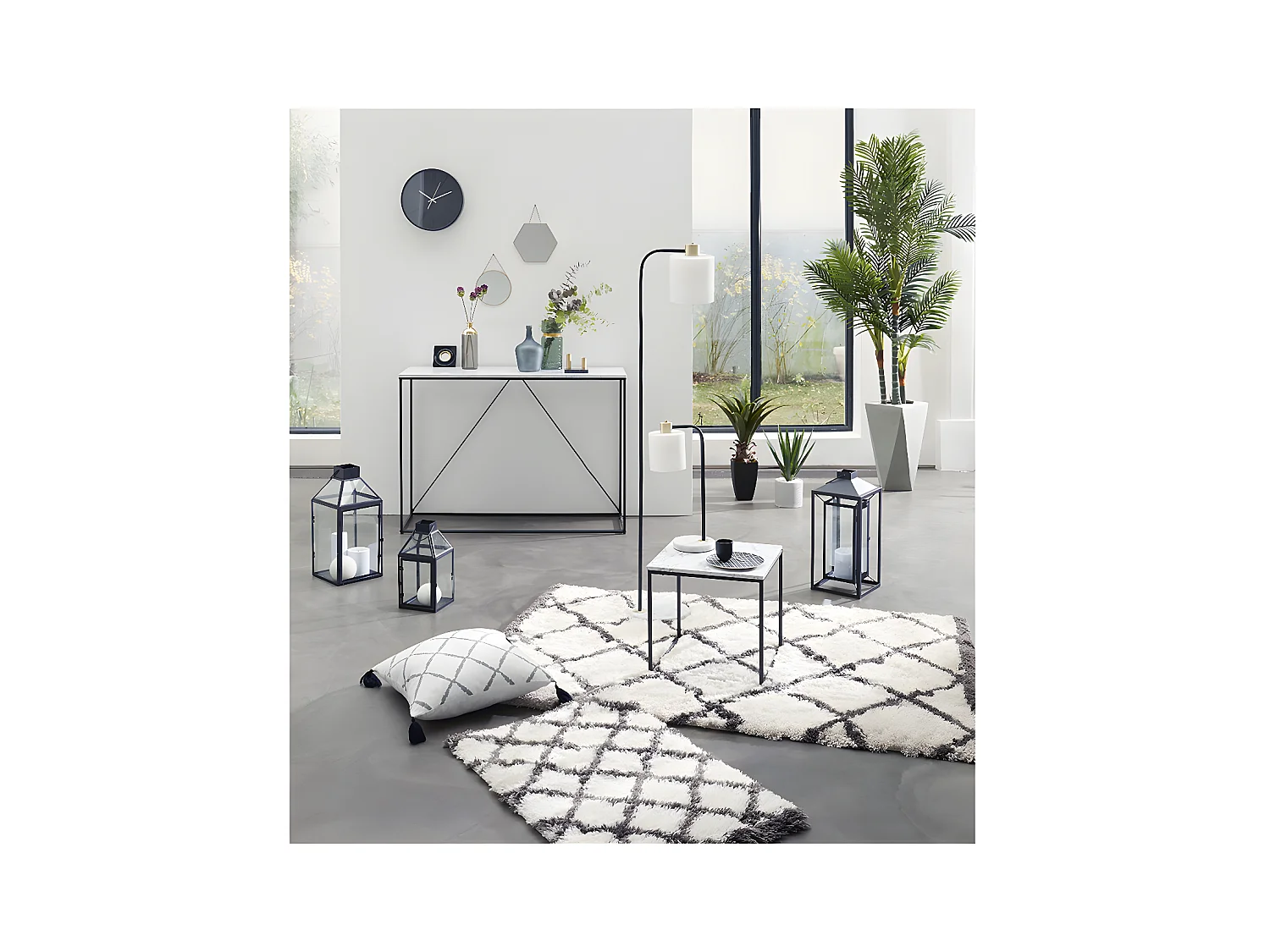 Plante artificielle Aloe Vera dans un pot en céramique H 49 cm