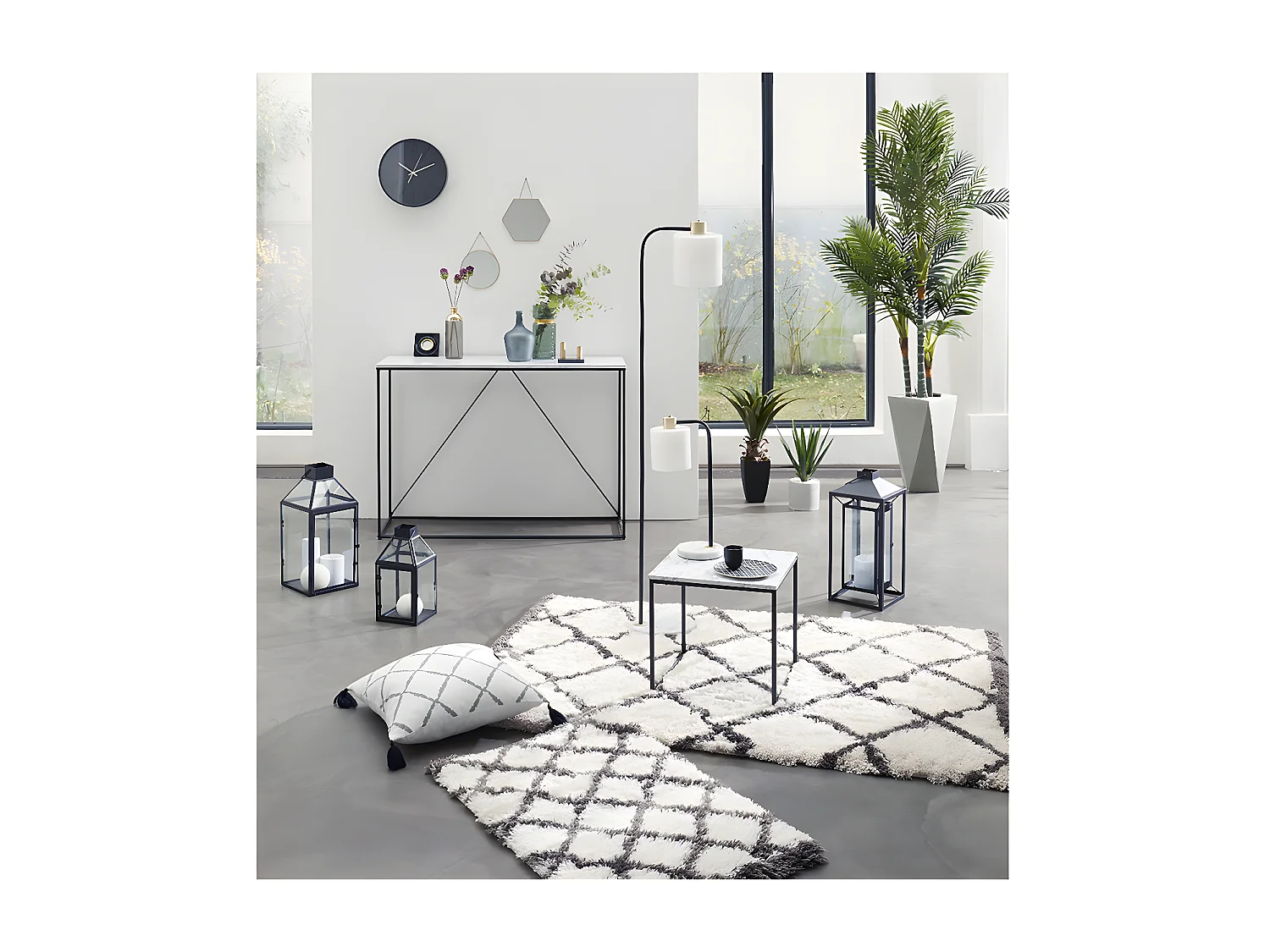 Plante artificielle Aloe Vera dans un pot en céramique H 49 cm