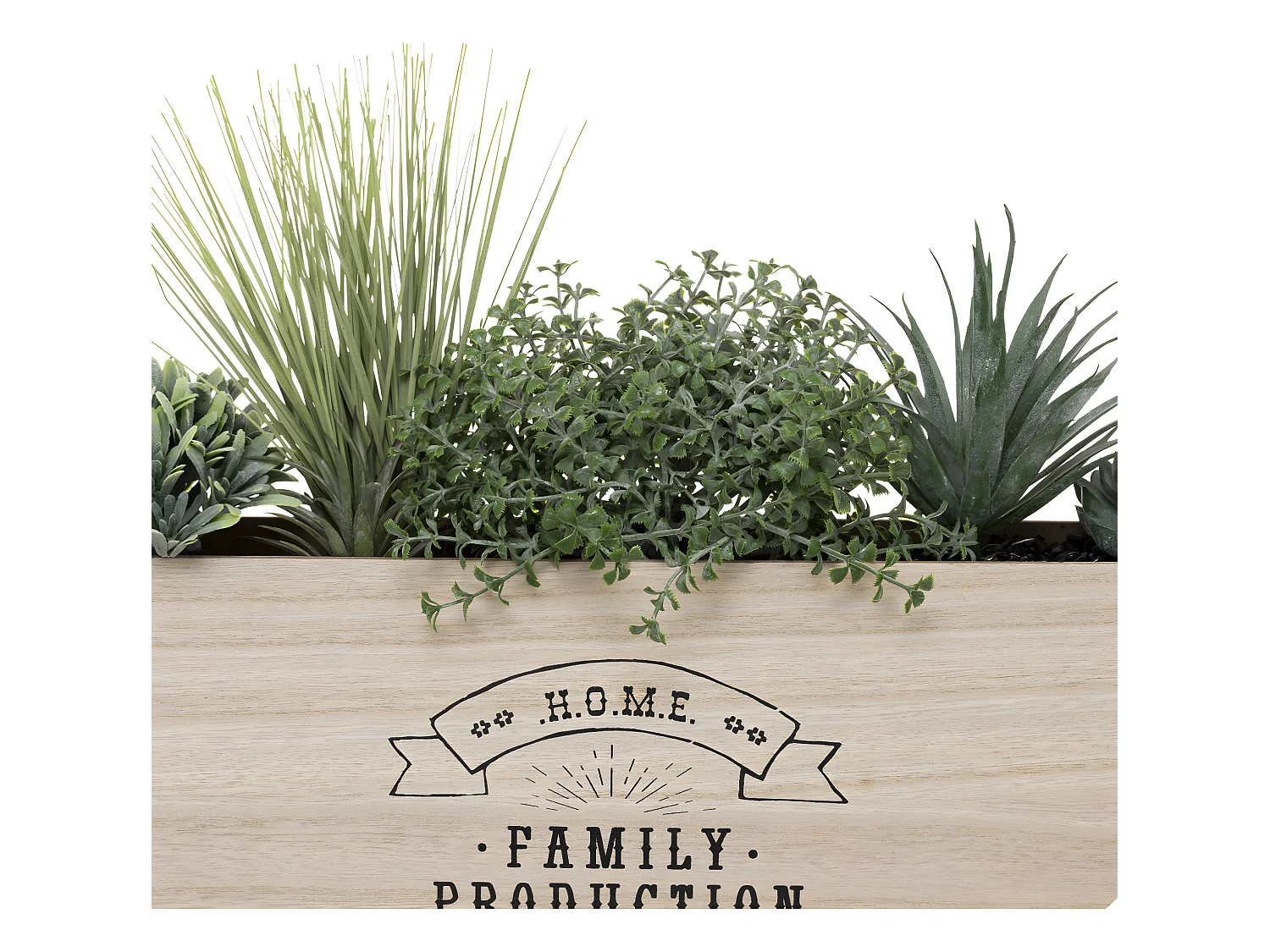 Plantes vertes artificielles dans Suspension en Bois et Métal