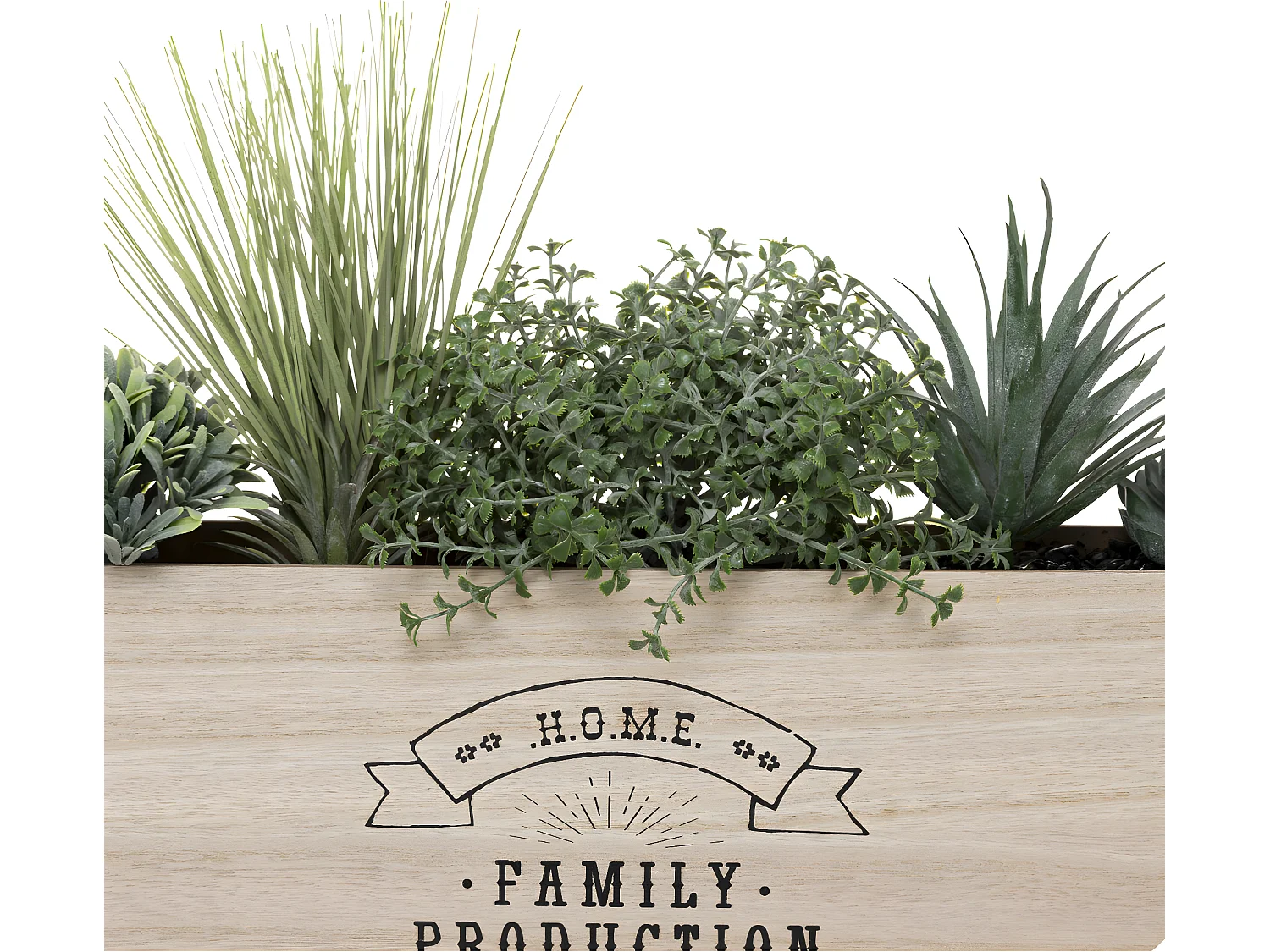 Plantes vertes artificielles dans Suspension en Bois et Métal