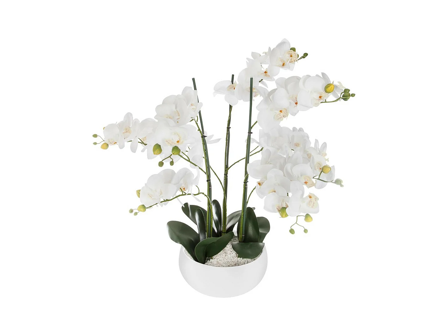 Plante artificielle Orchidée dans Pot en céramique blanche H 62 cm