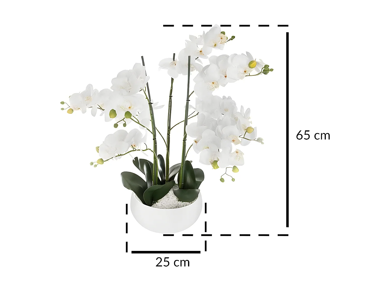 Plante artificielle Orchidée dans Pot en céramique blanche H 62 cm