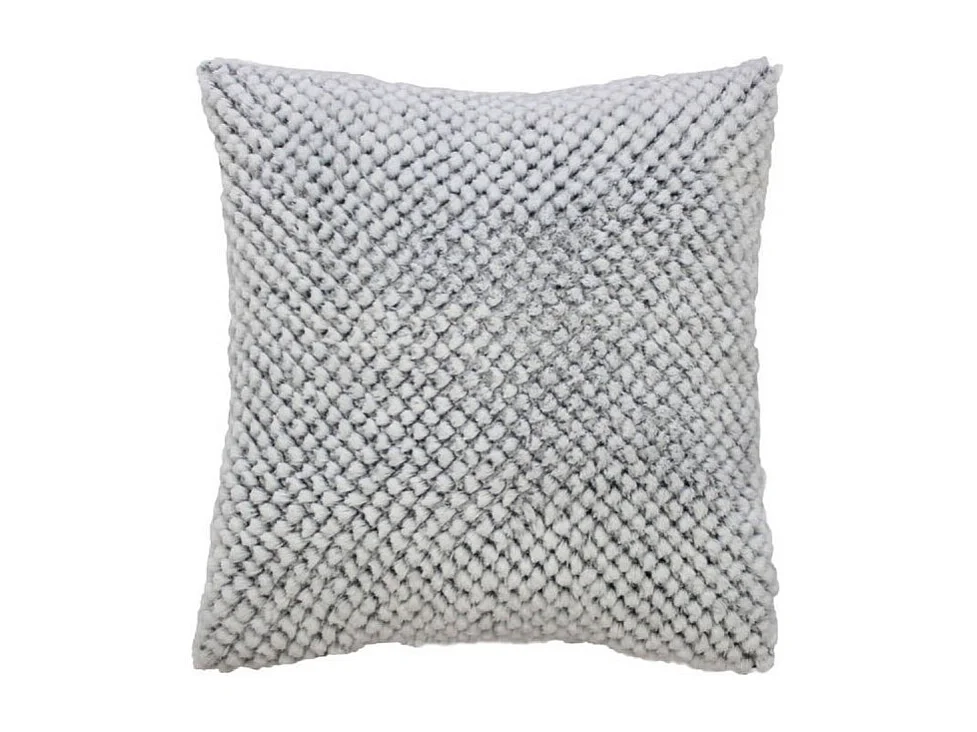 Coussin Imitation Fourrure "Yuma" 40x40cm Gris