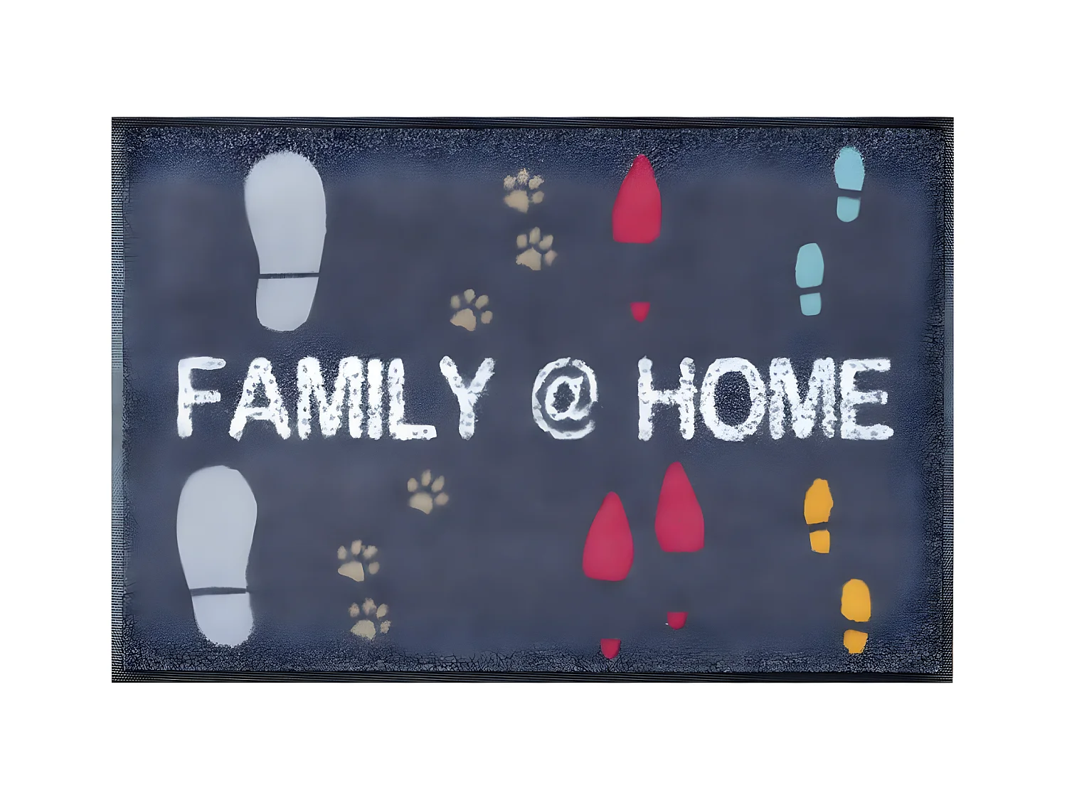 Paillasson 50x75 tissé motif texte FAMOME gris