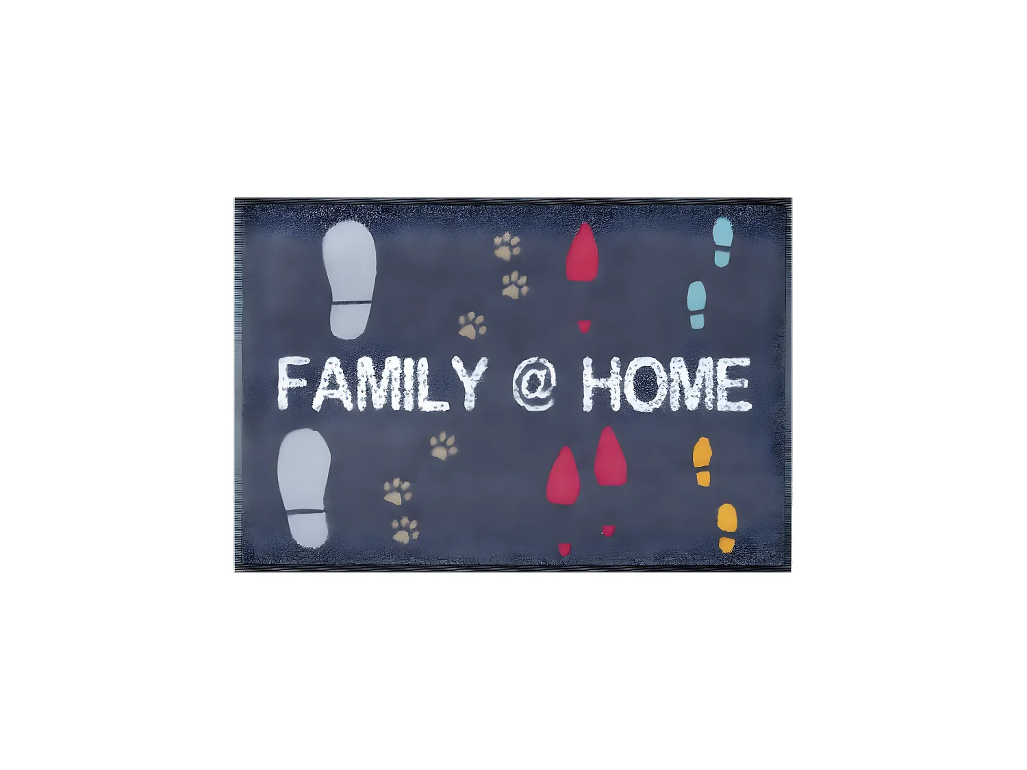 Paillasson 50x75 tissé motif texte FAMOME gris