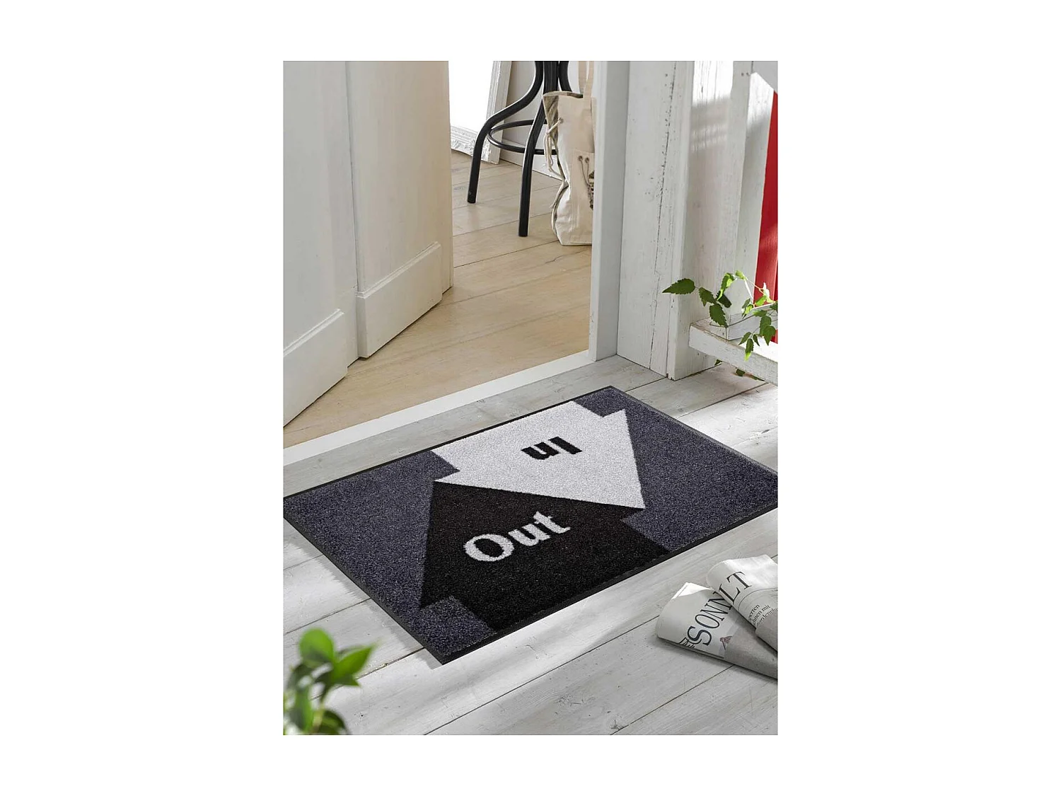 Paillasson 50x75 tissé IN & OUT gris