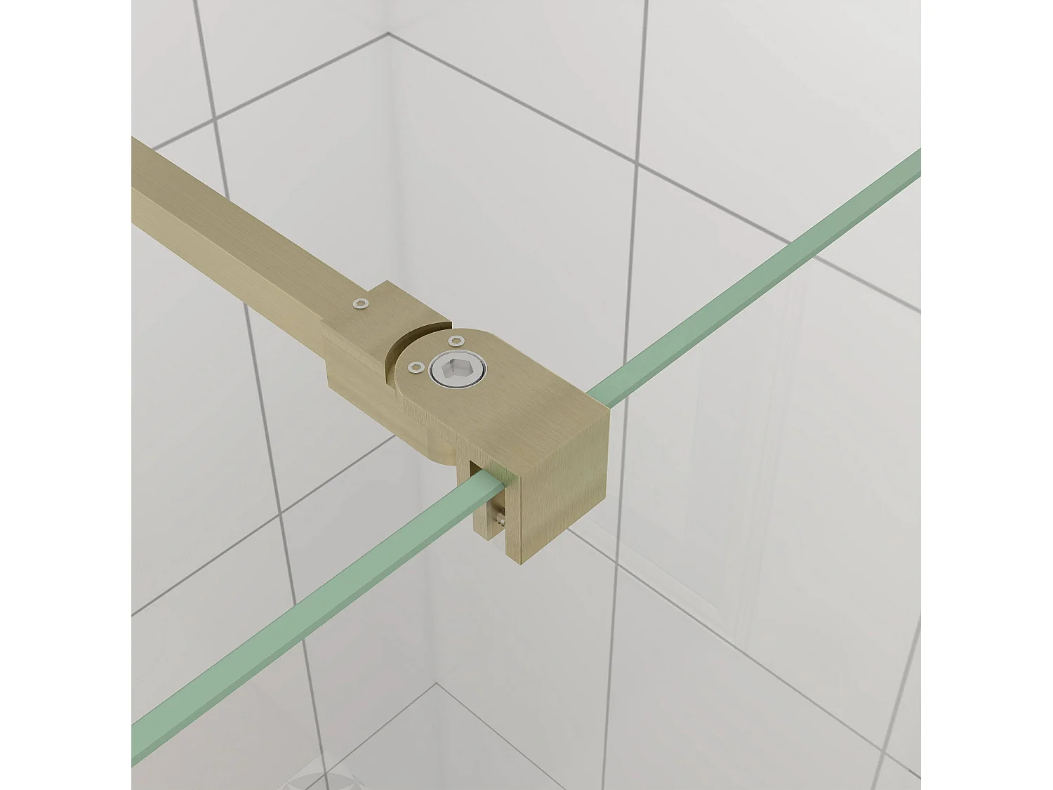 Inloopdouche-douchewand-walk in 10mm NANO EasyClean veiligheidsglas，150x200cm+73-120cm Stabilisatiestang,gouden profiel