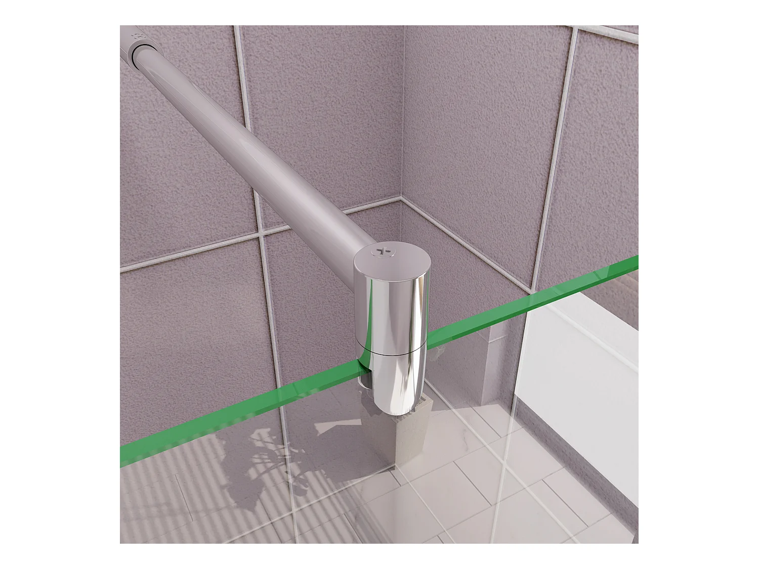 Inloopdouche-douchewand-walk in 100x200 cm,10mm midden wit gematteerd gehard glas met explosieveilige folie+70-120cm Stabilisatiestang,glanzend chroom profiel