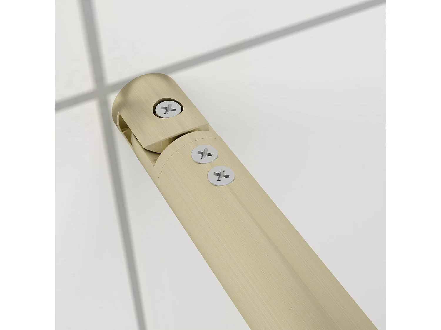 120x200cm Douchewand inloopdouche,10mm dik mat gehard glas met explosieveilige folie,stabilisatiestang 70-120cm (verstelbaar),gouden profiel.