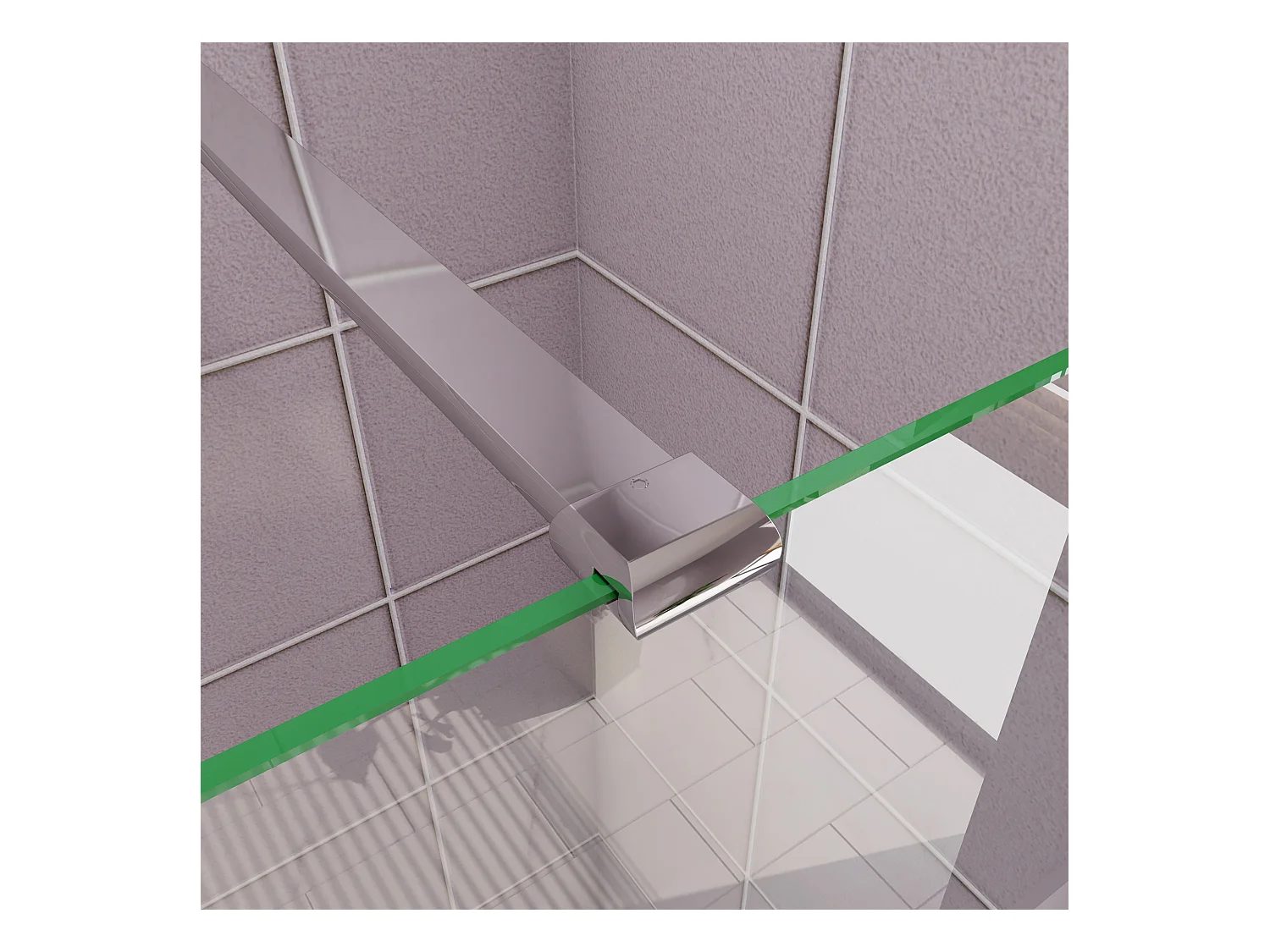 Inloopdouche-douchewand-walk in 120x200 cm,10mm midden wit gematteerd gehard glas met explosieveilige folie+N-vorm: 90 Stabilisatiestang,glanzend chroom profiel