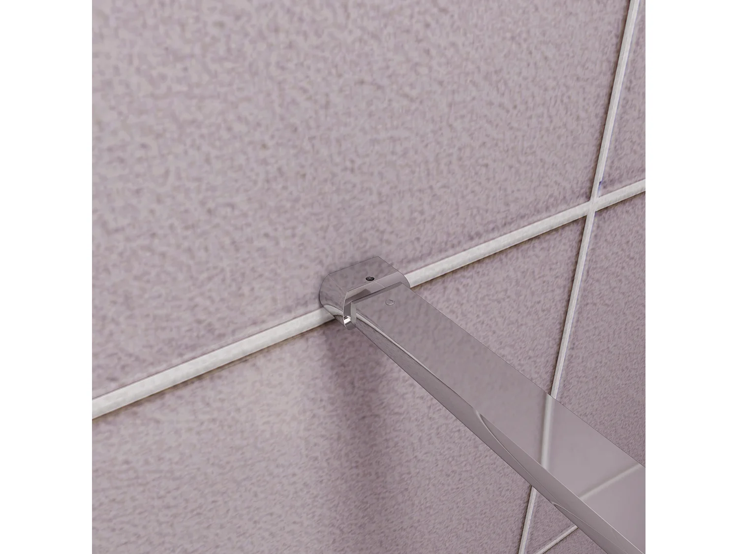 Inloopdouche-douchewand-walk in 85x200 cm,8mm midden wit gematteerd gehard glas met explosieveilige folie+N-vorm: 140 Stabilisatiestang,glanzend chroom profiel