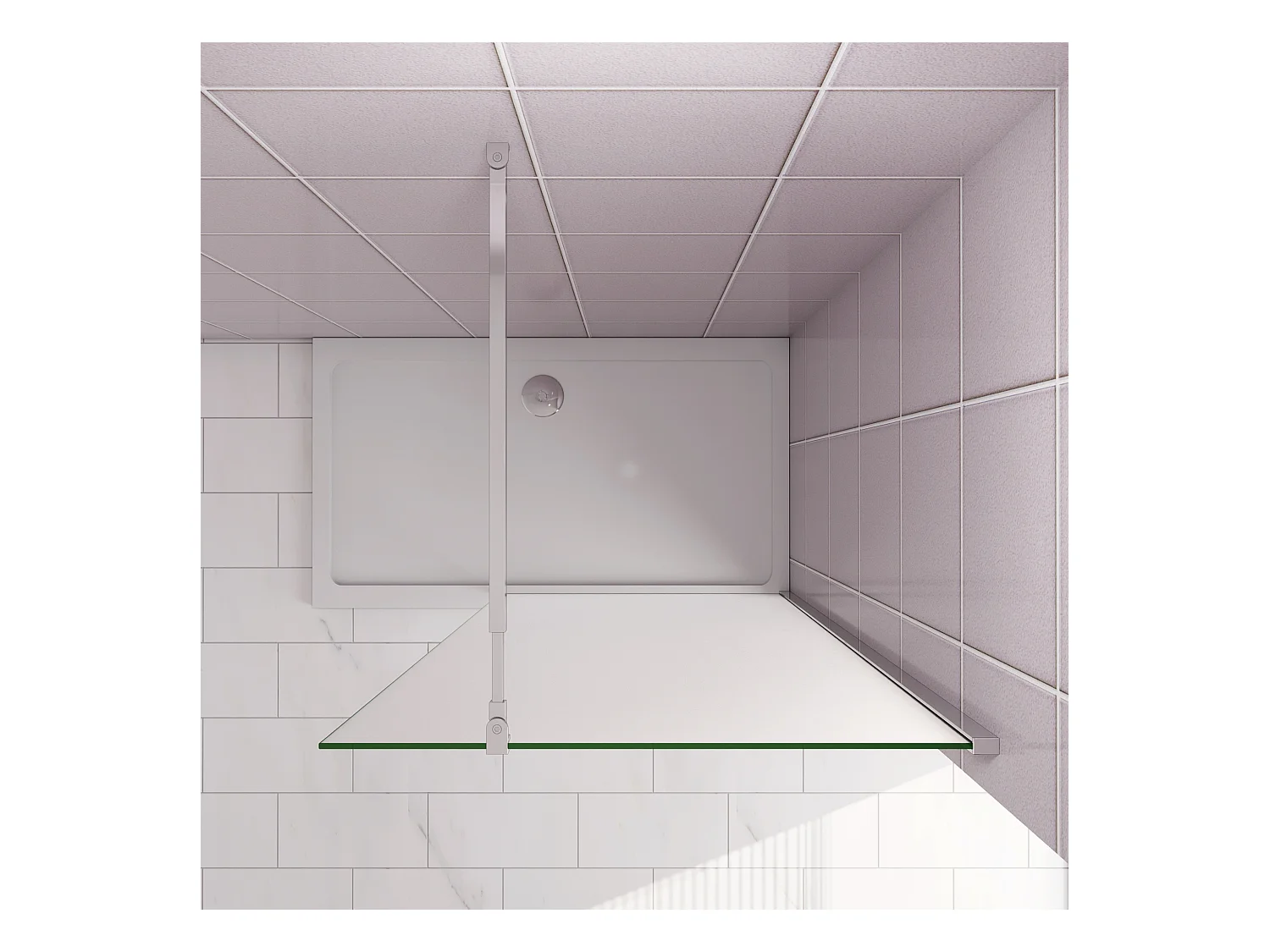 70x200cm Douchewand inloopdouche,10mm dik mat gehard glas met explosieveilige folie,stabilisatiestang 73-120cm (verstelbaar),glanzend chroom profiel