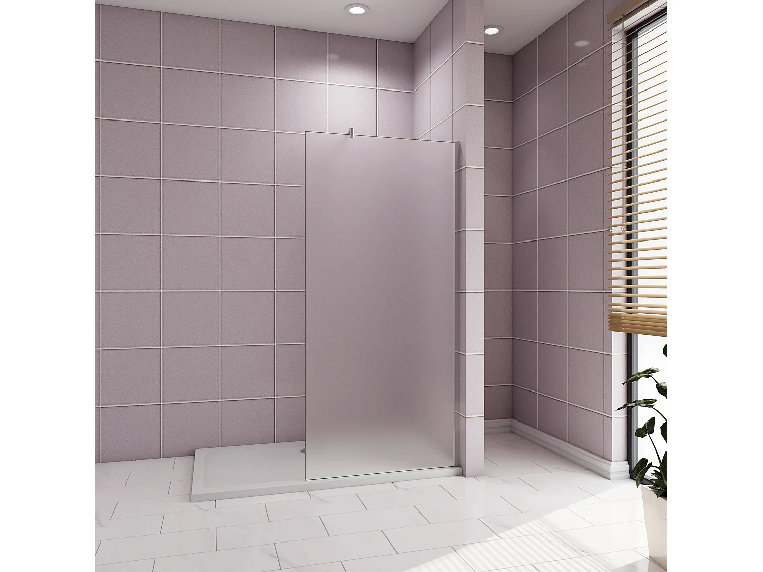 80x200cm Douchewand inloopdouche,10mm dik mat gehard glas met explosieveilige folie,stabilisatiestang 70-120cm (verstelbaar),glanzend chroom profiel