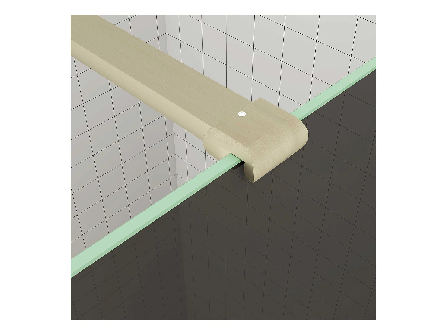 Inloopdouche goud beschermfolie,80x200cm hoog,8mm EasyClean veiligheidsglas,Stabilisatiestang Norm:140cm,gouden profiel.