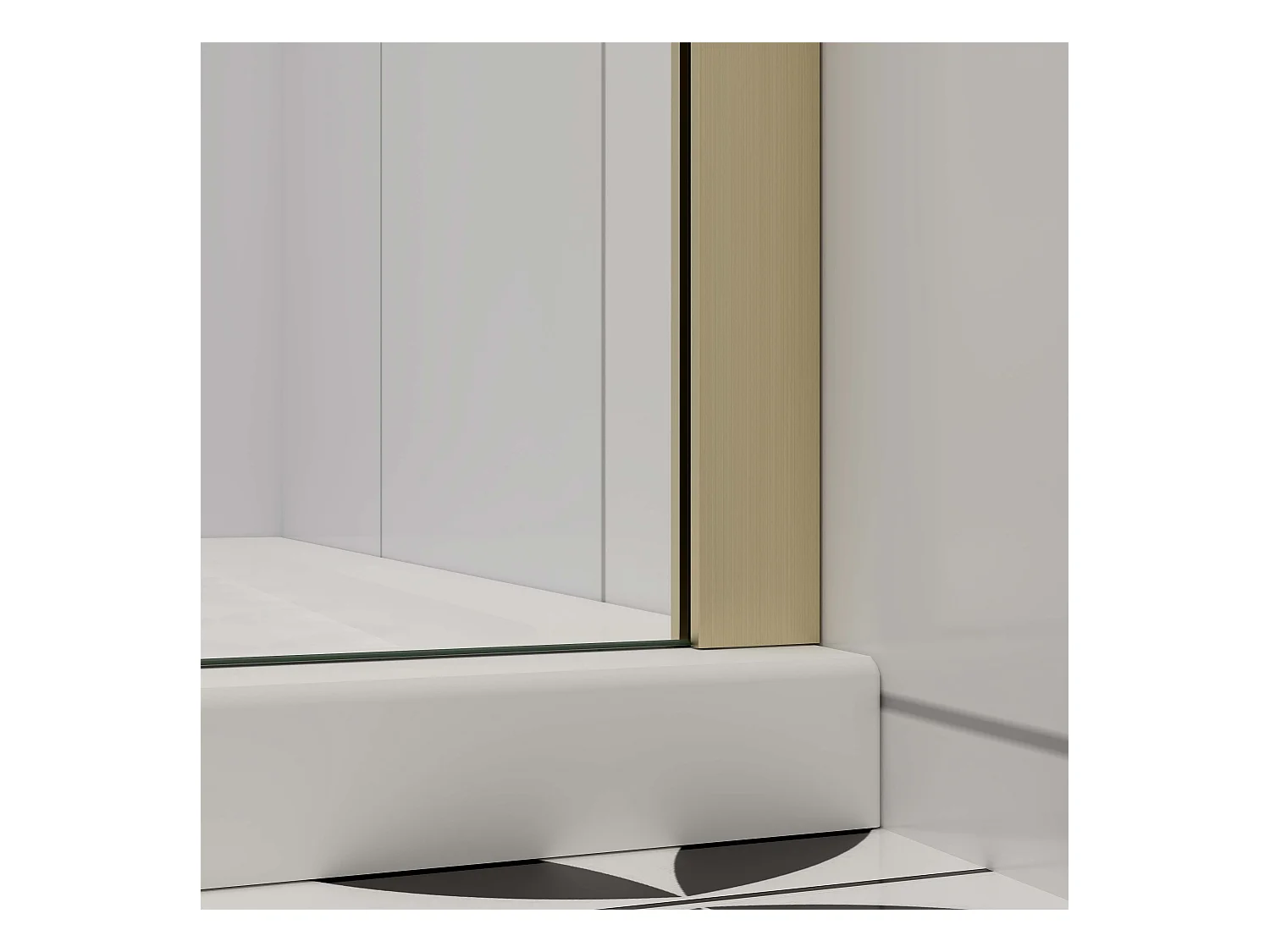 Inloopdouche-douchewand-walk in 90x200 cm,8mm midden wit gematteerd gehard glas met explosieveilige folie,gouden profiel