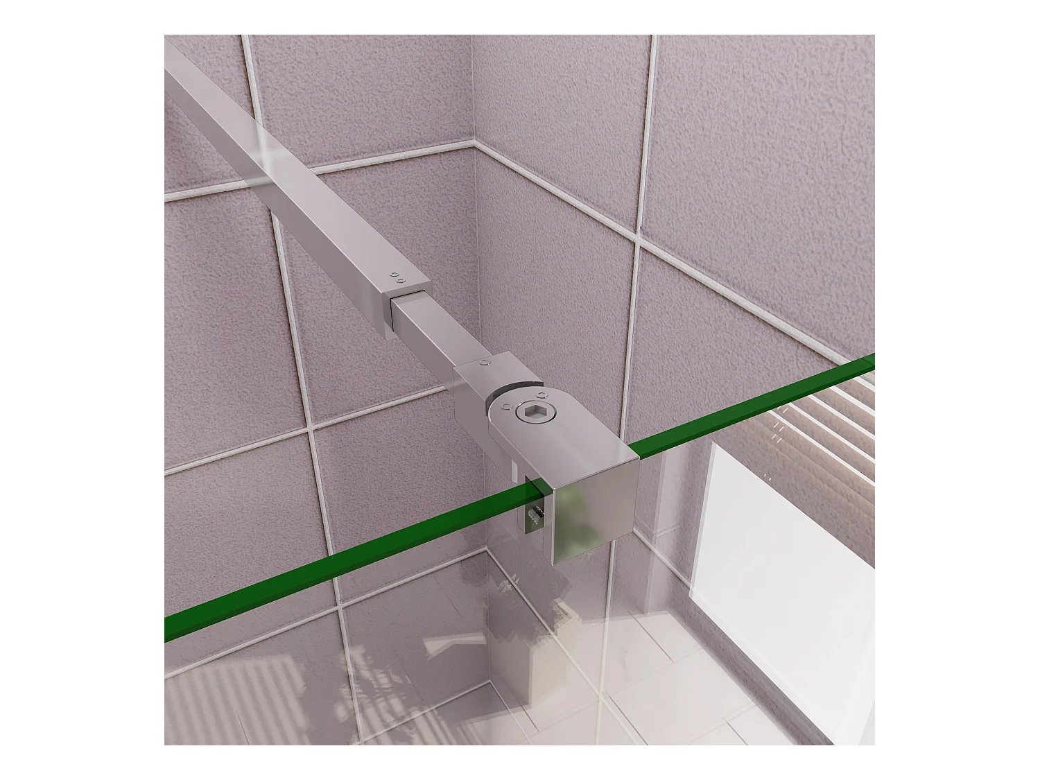 Inloopdouche-douchewand-walk in 110x200 cm,10mm midden wit gematteerd gehard glas met explosieveilige folie+73-120cm Stabilisatiestang,glanzend chroom profiel