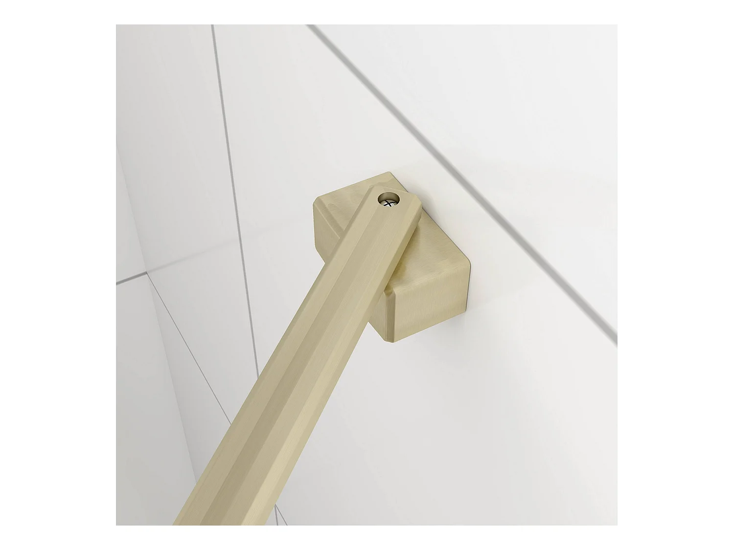 Inloopdouche-douchewand-walk in 8mm NANO EasyClean veiligheidsglas，60x200cm+50cm Stabilisatiestang,gouden profiel