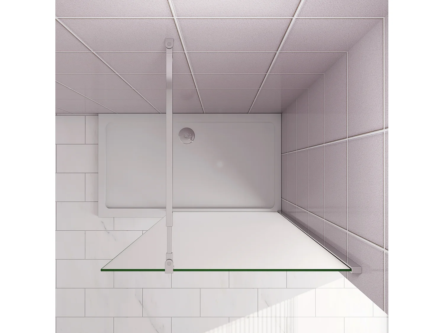 120x200cm Douchewand inloopdouche,10mm dik mat gehard glas met explosieveilige folie,stabilisatiestang 73-120cm (verstelbaar),glanzend chroom profiel