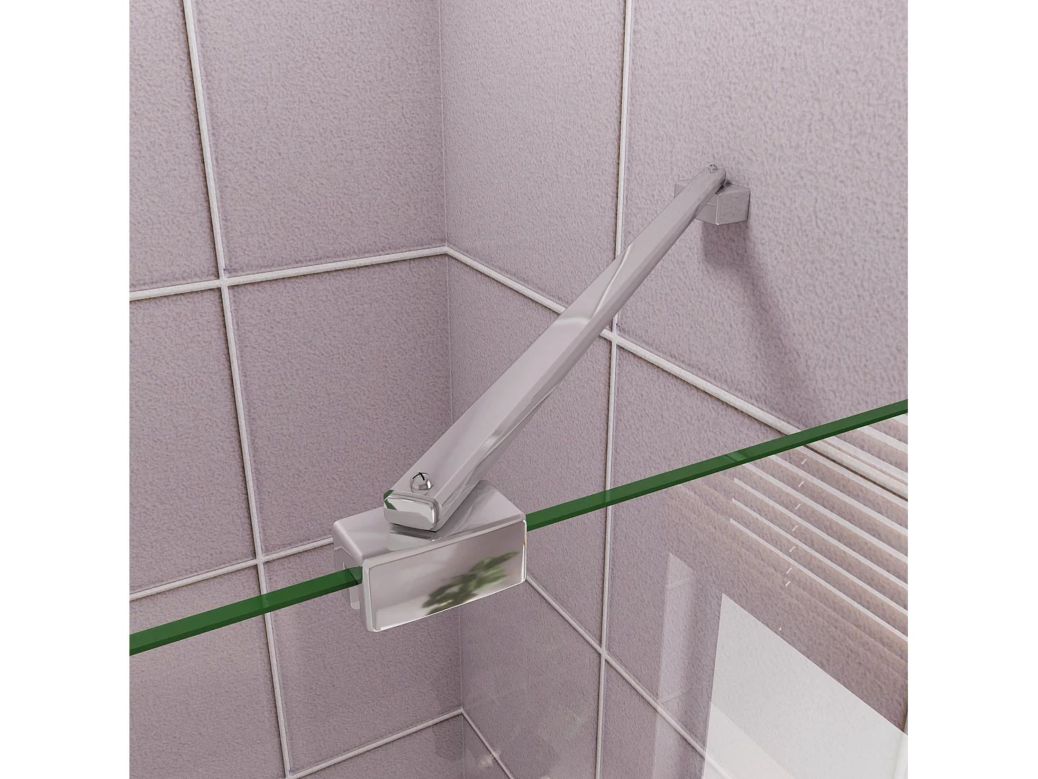 Inloopdouche-douchewand-walk in 70x200 cm,8mm midden wit gematteerd gehard glas met explosieveilige folie+45cm Stabilisatiestang,glanzend chroom profiel