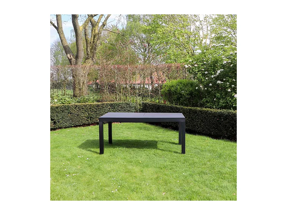 Table HPL Star 6/10 personnes structure aluminium noire, plateau HPL gris