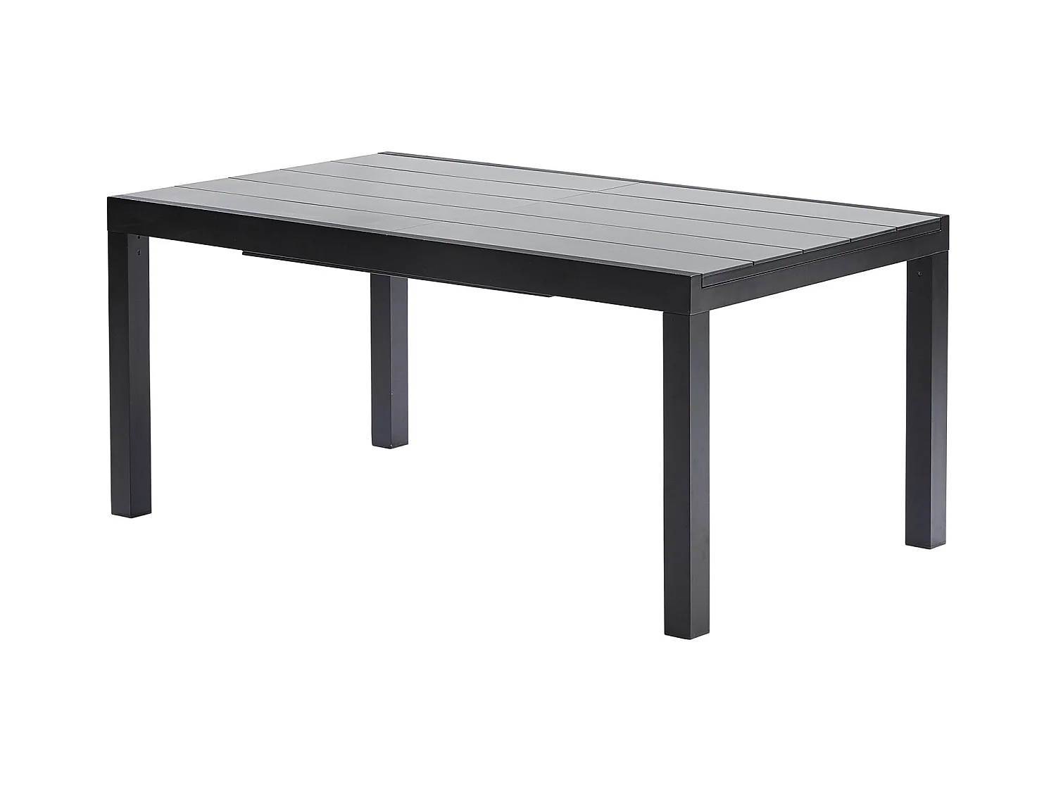 Table HPL Star 6/10 personnes structure aluminium noire, plateau HPL gris