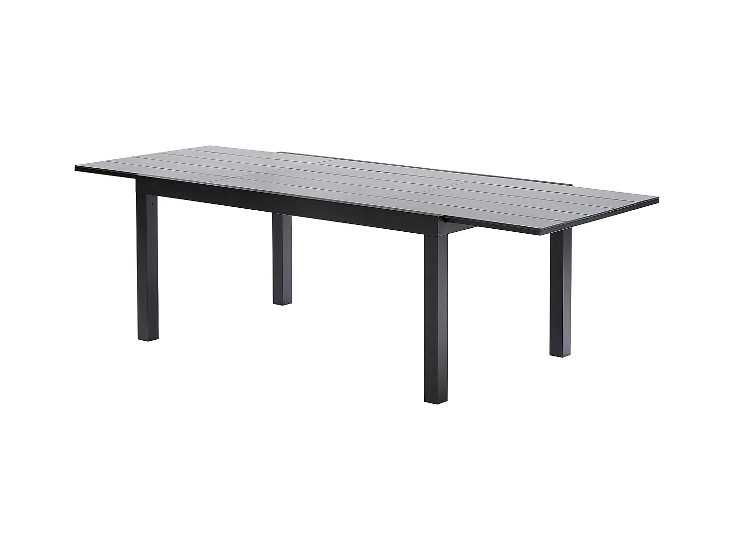 Table HPL Star 6/10 personnes structure aluminium noire, plateau HPL gris