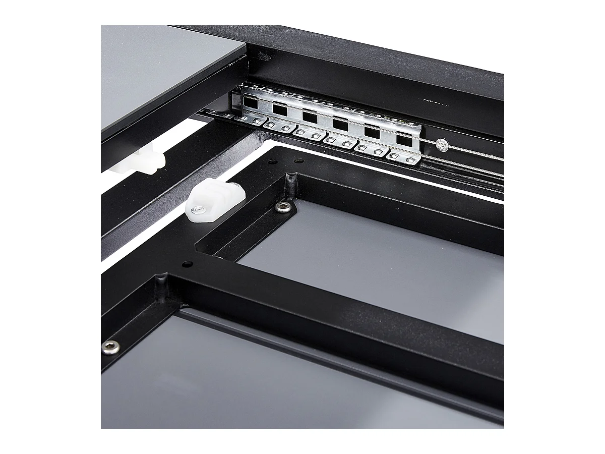 Table HPL Star 6/10 personnes structure aluminium noire, plateau HPL gris