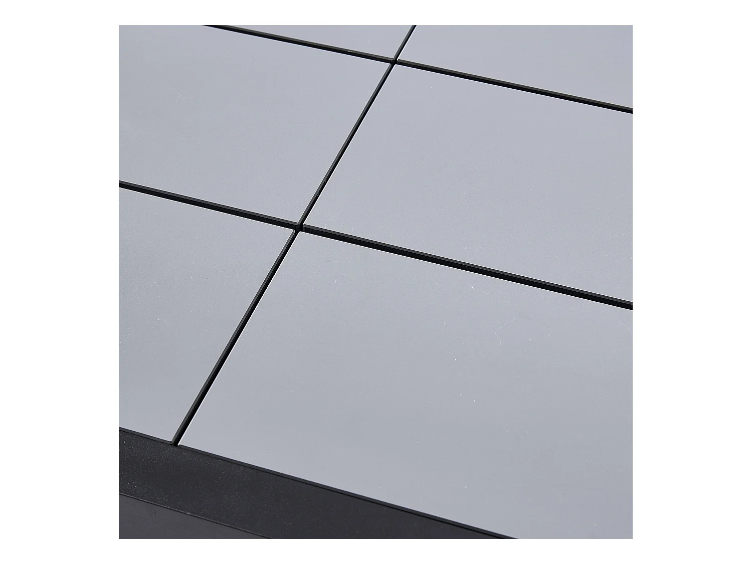 Table HPL Star 6/10 personnes structure aluminium noire, plateau HPL gris