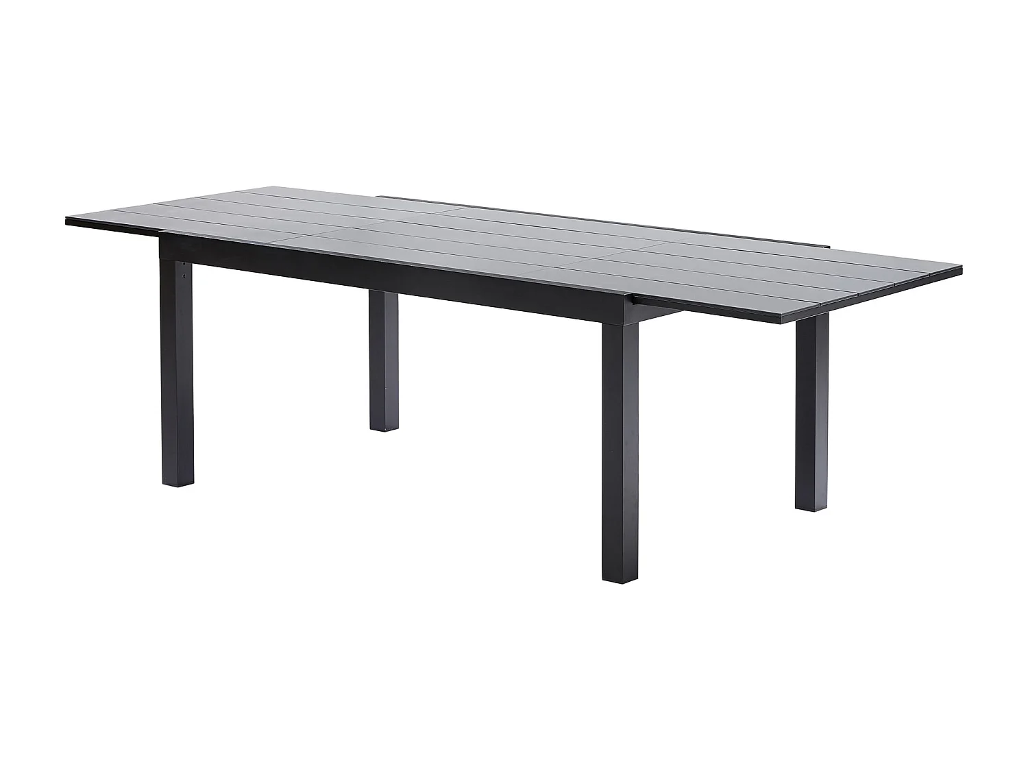 Table HPL Star 6/10 personnes structure aluminium noire, plateau HPL gris
