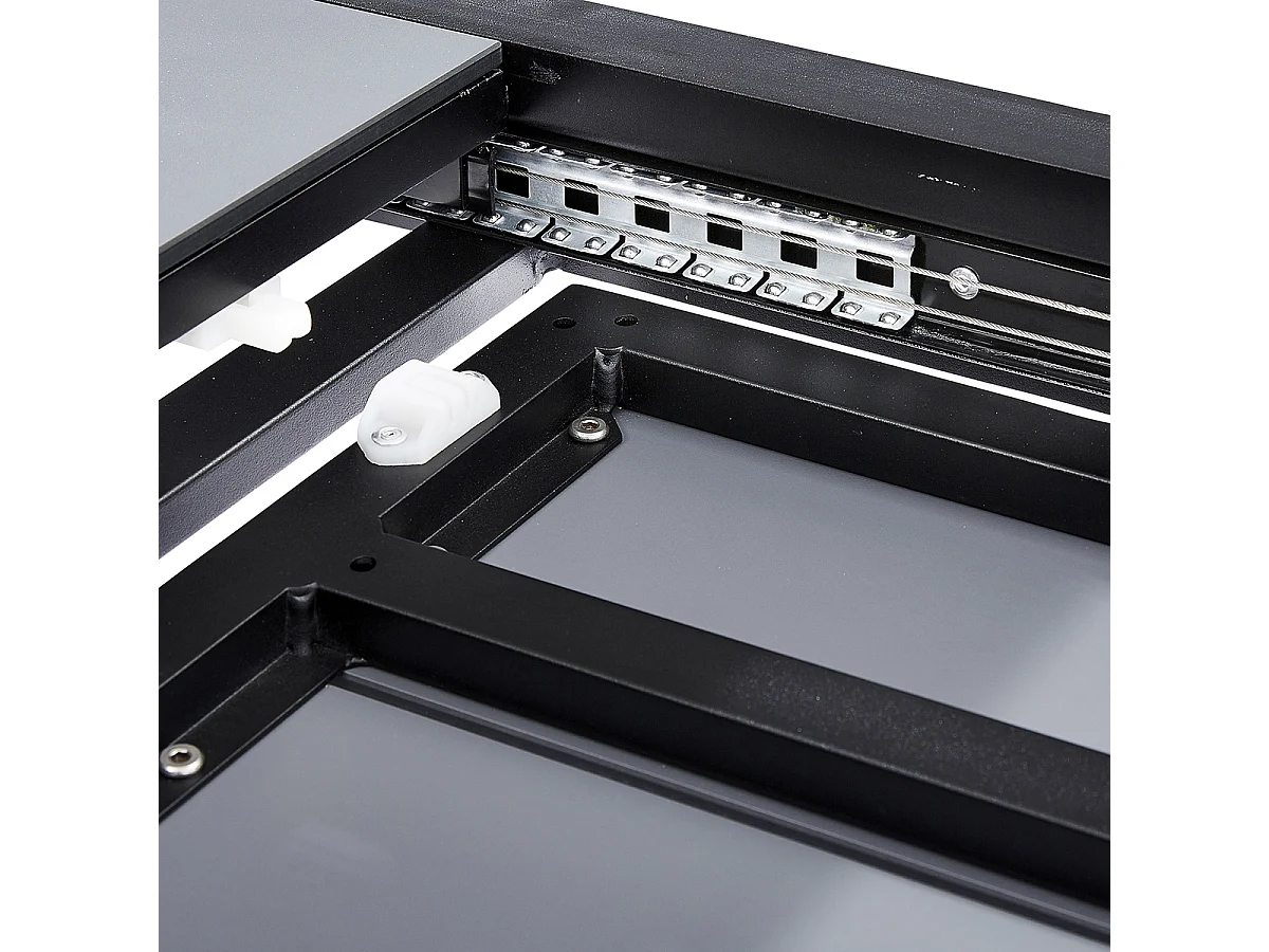 Table HPL Star 6/10 personnes structure aluminium noire, plateau HPL gris