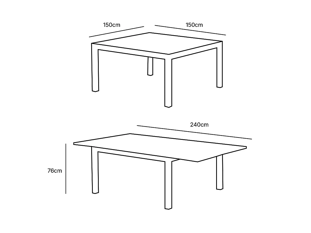 Table de jardin aluminium 8/12 places blanche extensible WHITESTAR