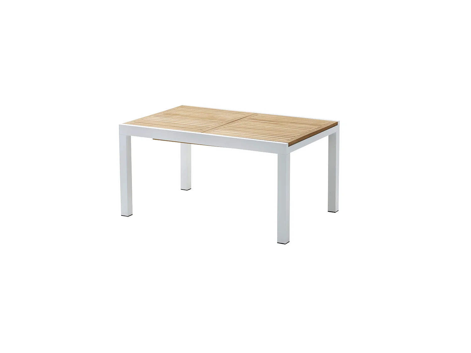 Table de jardin aluminium  teck blanc 6/10P  extensible BALITECK