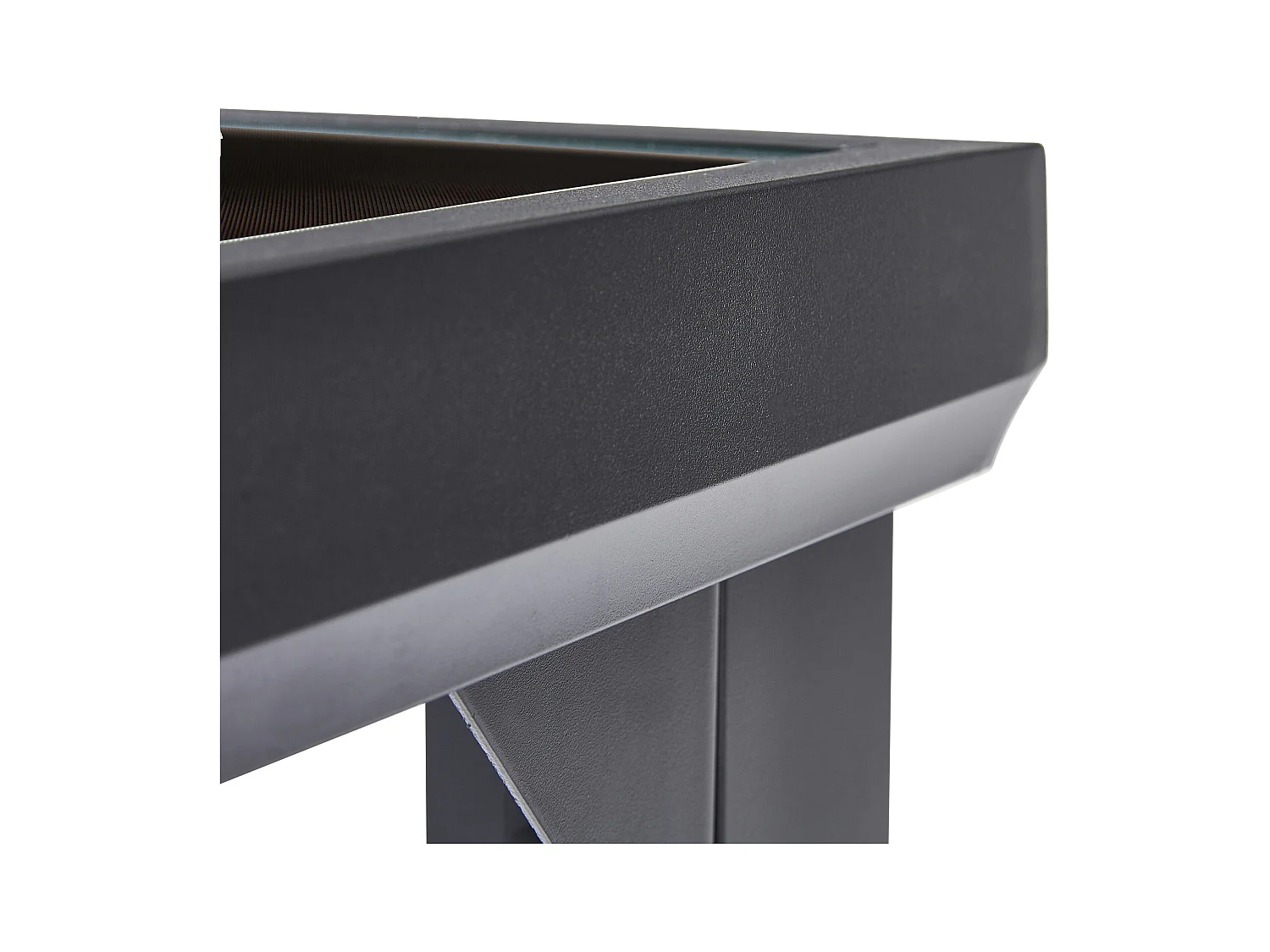 Table BlackEdition 6 places structure en aluminium noire et verre trempé opaque