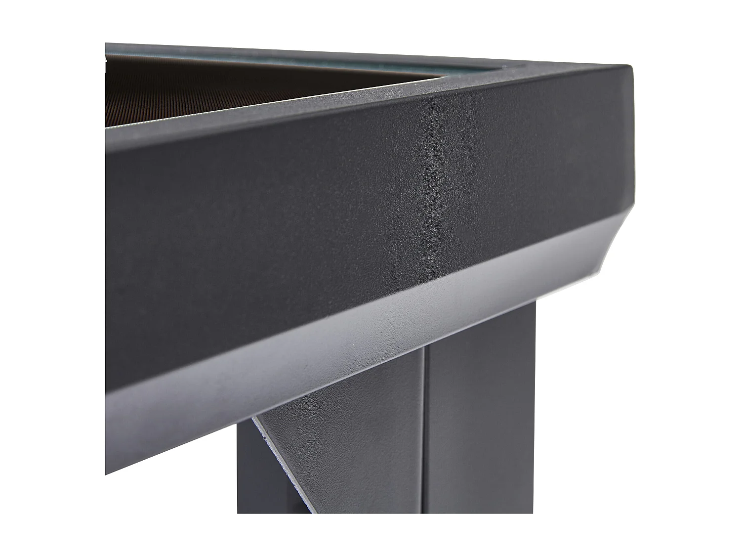 Table BlackEdition 6 places structure en aluminium noire et verre trempé opaque