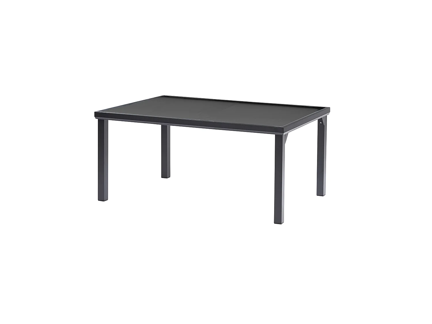 Table de jardin en aluminium et verre 6P  BLACK EDITION