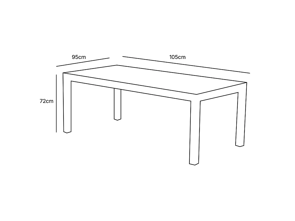 Table de jardin en aluminium et verre 6P  BLACK EDITION