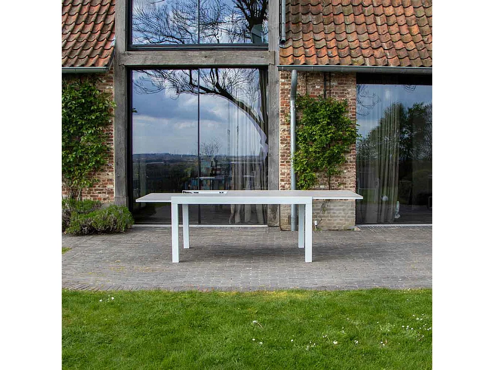 Table de jardin aluminium 6/10 P extensible décors bois TULUM