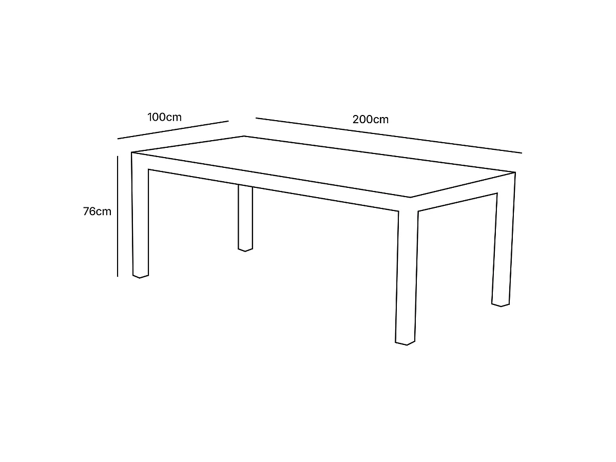 Table de jardin aluminium 8 places décor bois fixe TAMPA