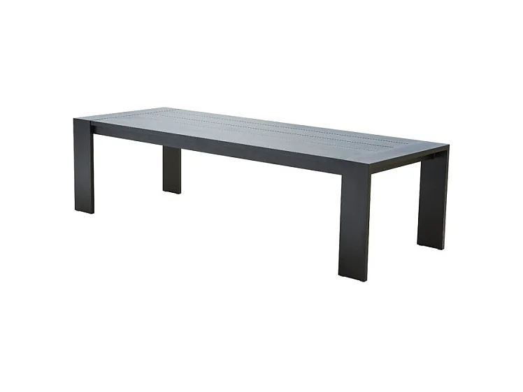 Table Ibiza fixe 8/10 personnes structure aluminium noir, plateau en aluminium Noir